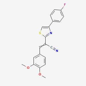 molecular formula C20H15FN2O2S B1364378 3-(3,4-Dimethoxyphenyl)-2-[4-(4-fluorophenyl)-1,3-thiazol-2-yl]acrylonitrile 