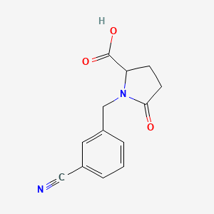 1-[(3-Cyanophenyl)methyl]-5-oxopyrrolidine-2-carboxylic acid