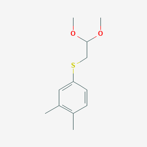 molecular formula C12H18O2S B13643787 (2,2-Dimethoxyethyl)(3,4-dimethylphenyl)sulfane 