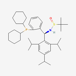 (R)-N-((S)-(2-(Dicyclohexylphosphanyl)phenyl)(2,4,6-triisopropylphenyl)methyl)-2-methylpropane-2-sulfinamide