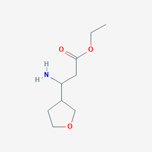 molecular formula C9H17NO3 B13643879 Ethyl 3-amino-3-(oxolan-3-yl)propanoate 