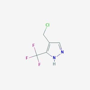 molecular formula C5H4ClF3N2 B13643893 4-(chloromethyl)-5-(trifluoromethyl)-1H-pyrazole 