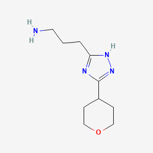 3-(5-(Tetrahydro-2h-pyran-4-yl)-4h-1,2,4-triazol-3-yl)propan-1-amine