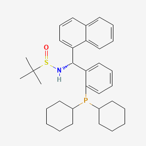 (R)-N-((R)-(2-(Dicyclohexylphosphanyl)phenyl)(naphthalen-1-yl)methyl)-2-methylpropane-2-sulfinamide