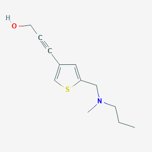 molecular formula C12H17NOS B13643972 3-(5-((Methyl(propyl)amino)methyl)thiophen-3-yl)prop-2-yn-1-ol 