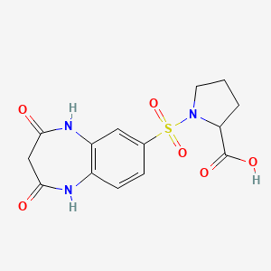 1-[(2,4-dioxo-2,3,4,5-tetrahydro-1H-1,5-benzodiazepin-7-yl)sulfonyl]pyrrolidine-2-carboxylic acid