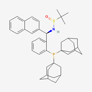 molecular formula C41H52NOPS B13644009 (R)-N-((R)-(2-(Di(adamantan-1-yl)phosphanyl)phenyl)(naphthalen-2-yl)methyl)-2-methylpropane-2-sulfinamide 