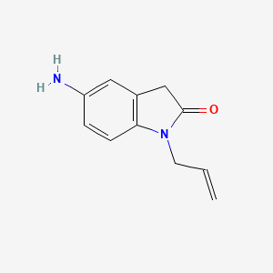 molecular formula C11H12N2O B13644035 1-Allyl-5-aminoindolin-2-one 