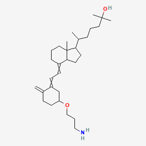 molecular formula C30H51NO2 B13644045 6-[4-[2-[5-(3-aminopropoxy)-2-methylidenecyclohexylidene]ethylidene]-7a-methyl-2,3,3a,5,6,7-hexahydro-1H-inden-1-yl]-2-methylheptan-2-ol 