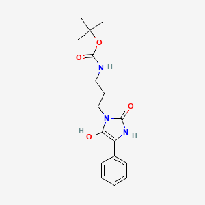 tert-butyl N-[3-(5-hydroxy-2-oxo-4-phenyl-2,3-dihydro-1H-imidazol-1-yl)propyl]carbamate