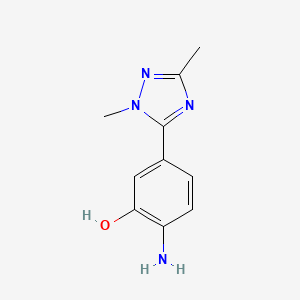 molecular formula C10H12N4O B13644057 2-Amino-5-(1,3-dimethyl-1h-1,2,4-triazol-5-yl)phenol 