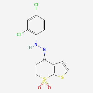 2,4-dichloro-N-[(7,7-dioxo-5,6-dihydrothieno[2,3-b]thiopyran-4-ylidene)amino]aniline