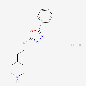 4-{2-[(5-Phenyl-1,3,4-oxadiazol-2-yl)sulfanyl]ethyl}piperidine hydrochloride