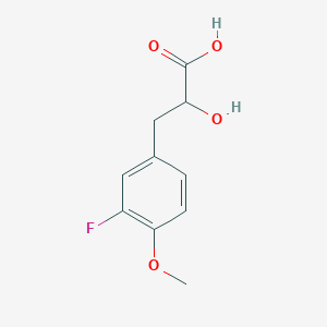 molecular formula C10H11FO4 B13644076 3-(3-Fluoro-4-methoxyphenyl)-2-hydroxypropanoic acid 