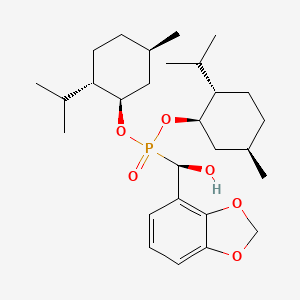 Bis((1r,2s,5r)-2-isopropyl-5-methylcyclohexyl) ((R)-benzo[d][1,3]dioxol-4-yl(hydroxy)methyl)phosphonate