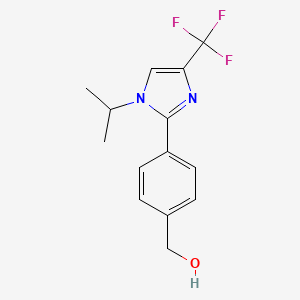 molecular formula C14H15F3N2O B13644098 (4-(1-Isopropyl-4-(trifluoromethyl)-1H-imidazol-2-YL)phenyl)methanol 