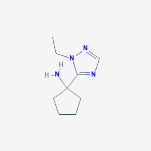 molecular formula C9H16N4 B13644104 1-(1-Ethyl-1h-1,2,4-triazol-5-yl)cyclopentan-1-amine 