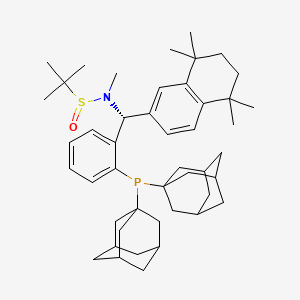 (R)-N-((R)-(2-(Di(adamantan-1-yl)phosphanyl)phenyl)(5,5,8,8-tetramethyl-5,6,7,8-tetrahydronaphthalen-2-yl)methyl)-N,2-dimethylpropane-2-sulfinamide