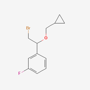 1-(2-Bromo-1-(cyclopropylmethoxy)ethyl)-3-fluorobenzene