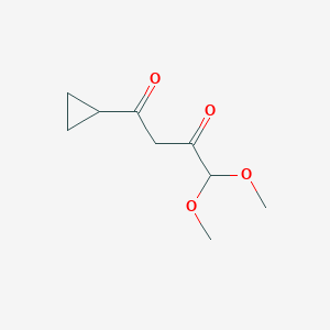 molecular formula C9H14O4 B13644169 1-Cyclopropyl-4,4-dimethoxybutane-1,3-dione 