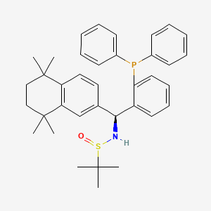 molecular formula C37H44NOPS B13644180 (R)-N-((S)-(2-(Diphenylphosphaneyl)phenyl)(5,5,8,8-tetramethyl-5,6,7,8-tetrahydronaphthalen-2-yl)methyl)-2-methylpropane-2-sulfinamide 