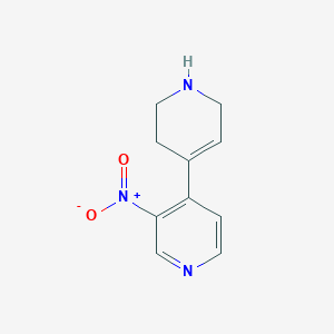 molecular formula C10H11N3O2 B13644181 3-Nitro-4-(1,2,3,6-tetrahydropyridin-4-yl)pyridine 