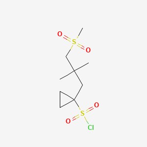 1-(2,2-Dimethyl-3-(methylsulfonyl)propyl)cyclopropane-1-sulfonyl chloride