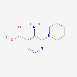 molecular formula C11H15N3O2 B13644206 3-Amino-2-(piperidin-1-yl)isonicotinic acid 