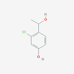 molecular formula C8H9ClO2 B13644223 3-Chloro-4-(1-hydroxyethyl)phenol 