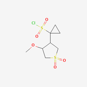 1-(4-Methoxy-1,1-dioxidotetrahydrothiophen-3-yl)cyclopropane-1-sulfonyl chloride