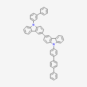 molecular formula C54H36N2 B13644340 3-[9-(3-phenylphenyl)carbazol-3-yl]-9-[4-(4-phenylphenyl)phenyl]carbazole 