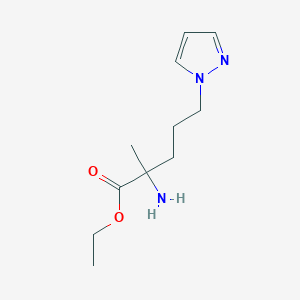 Ethyl 2-amino-2-methyl-5-(1h-pyrazol-1-yl)pentanoate