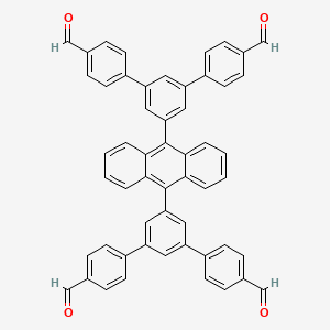 molecular formula C54H34O4 B13644418 4-[3-[10-[3,5-bis(4-formylphenyl)phenyl]anthracen-9-yl]-5-(4-formylphenyl)phenyl]benzaldehyde 