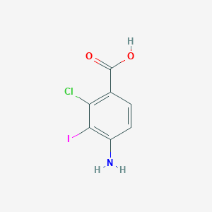 molecular formula C7H5ClINO2 B13644424 4-Amino-2-chloro-3-iodobenzoic acid 