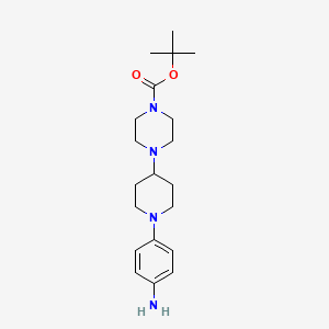 molecular formula C20H32N4O2 B13644441 tert-Butyl 4-(1-(4-aminophenyl)piperidin-4-yl)piperazine-1-carboxylate 