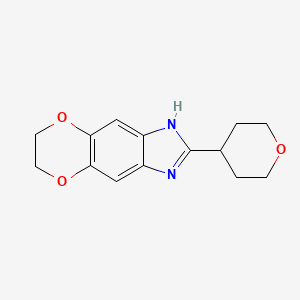 2-(oxan-4-yl)-6,7-dihydro-1H-[1,4]dioxino[2,3-f]benzimidazole