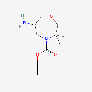 Tert-butyl6-amino-3,3-dimethyl-1,4-oxazepane-4-carboxylate