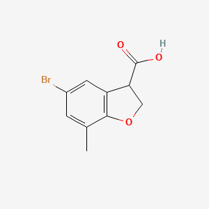 molecular formula C10H9BrO3 B13644678 5-Bromo-7-methyl-2,3-dihydro-1-benzofuran-3-carboxylic acid 