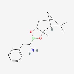 molecular formula C18H26BNO2 B13644696 2-Phenyl-1-(2,9,9-trimethyl-3,5-dioxa-4-boratricyclo[6.1.1.02,6]decan-4-yl)ethanamine 