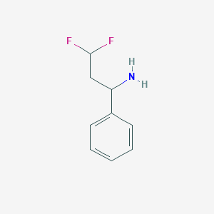 molecular formula C9H11F2N B13644706 3,3-Difluoro-1-phenylpropan-1-amine 