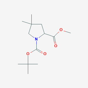 molecular formula C13H23NO4 B13644722 1-Boc-4,4-dimethyl-L-proline Methyl Ester 