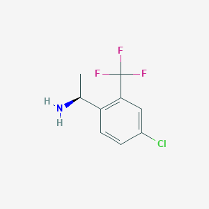 molecular formula C9H9ClF3N B13644730 (S)-1-(4-Chloro-2-(trifluoromethyl)phenyl)ethan-1-amine 