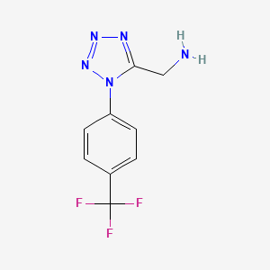 molecular formula C9H8F3N5 B13644736 (1-(4-(Trifluoromethyl)phenyl)-1h-tetrazol-5-yl)methanamine 