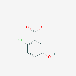 molecular formula C12H15ClO3 B13644738 tert-Butyl 2-chloro-5-hydroxy-4-methylbenzoate 