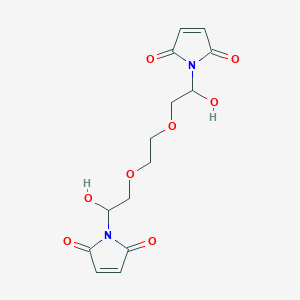 molecular formula C14H16N2O8 B13644741 1-[2-[2-[2-(2,5-Dioxopyrrol-1-yl)-2-hydroxyethoxy]ethoxy]-1-hydroxyethyl]pyrrole-2,5-dione 