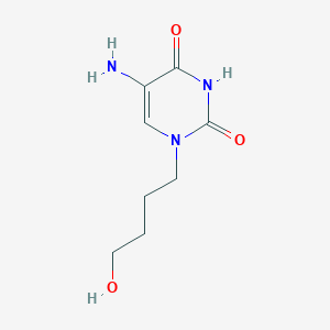 molecular formula C8H13N3O3 B13644749 5-Amino-1-(4-hydroxybutyl)pyrimidine-2,4(1h,3h)-dione 