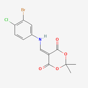 molecular formula C13H11BrClNO4 B13644754 5-(((3-Bromo-4-chlorophenyl)amino)methylene)-2,2-dimethyl-1,3-dioxane-4,6-dione 