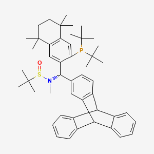 (R)-N-((S)-(3-(Di-tert-butylphosphanyl)-5,5,8,8-tetramethyl-5,6,7,8-tetrahydronaphthalen-2-yl)(9,10-dihydro-9,10-[1,2]benzenoanthracen-2-yl)methyl)-N,2-dimethylpropane-2-sulfinamide