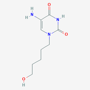 molecular formula C9H15N3O3 B13644775 5-Amino-1-(5-hydroxypentyl)pyrimidine-2,4(1h,3h)-dione 