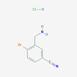 molecular formula C8H8BrClN2 B13644810 3-(Aminomethyl)-4-bromobenzonitrile hydrochloride 